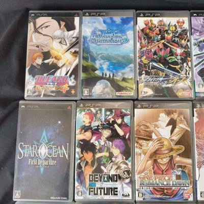 PSP Games Lot of 18 Japan Import Anime RPG Final Fantasy One Piece Bleach