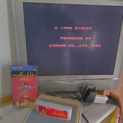 Aladdin Super Famicom Capcom Disney Complete CIB Working Rare Import Japan Boxed