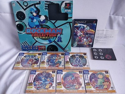 Rockman Megaman Collection Special Box PS1 PS2 7 Discs Pin Badges Not Tested