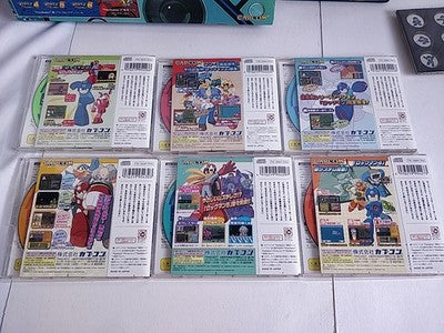 Rockman Megaman Collection Special Box PS1 PS2 7 Discs Pin Badges Not Tested
