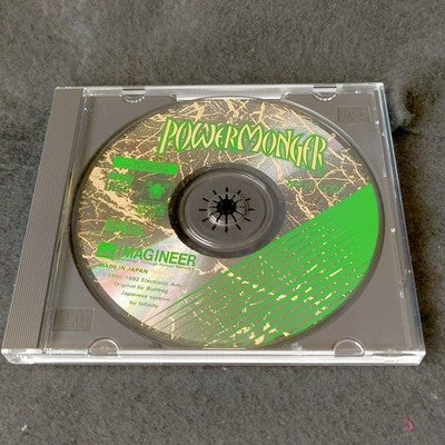 PowerMonger Bullfrog FM Towns CD-ROM Complete Set with Manuals Working Japan