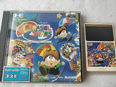 Parasol Stars Story of Bubble Bobble 3 Taito PC Engine HuCard Case Japan Working