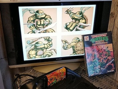 TMNT Return of the Shredder Sega Mega Drive Genesis Boxed Set Working Japan