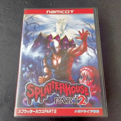 Namco Splatterhouse Part 2 Sega Mega Drive Cartridge Box Manual Working Japan
