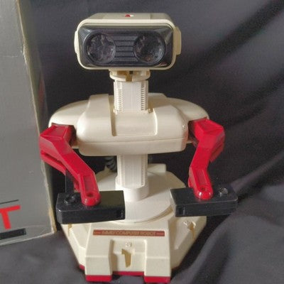 Vintage 1985 Nintendo Famicom Robot R.O.B. HVC-012 Box Manual Japan For Parts