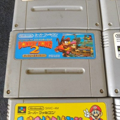 Super Famicom SFC Game Cartridge Bulk Lot of 9 Super Mario World RPG Kirby Japan