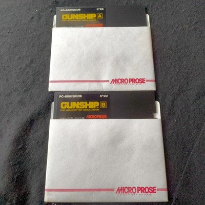 MicroProse Gunship Helicopter Simulation PC-8801SR Complete CIB Working Japan