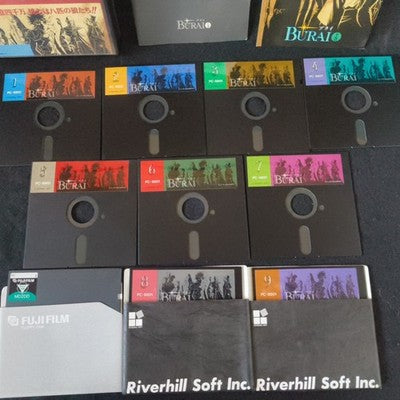 Burai Part 1 PC-8801 Riverhill Soft Complete CIB 5.25 Floppy Working Rare Japan