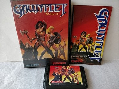 Gauntlet Sega Mega Drive Genesis Cartridge Box and Manual Set Working Japan