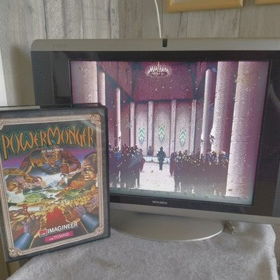 PowerMonger Bullfrog FM Towns CD-ROM Complete Set with Manuals Working Japan