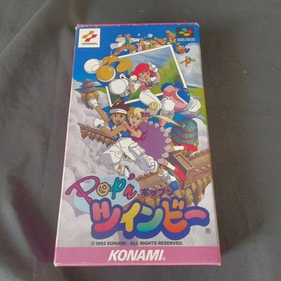 Pop'n TwinBee Super Famicom Konami Boxed No Manual Working Rare Import Japan
