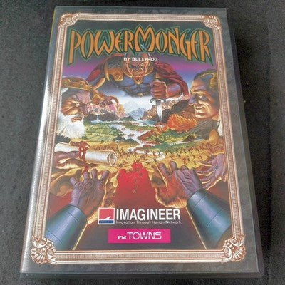 PowerMonger Bullfrog FM Towns CD-ROM Complete Set with Manuals Working Japan
