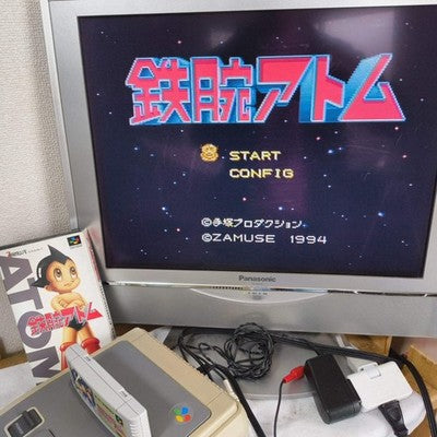 Tetsuwan Atom Astro Boy Super Famicom Cartridge, Manual, Box set, Working, Japan