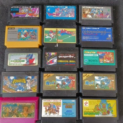 Nintendo Famicom FC Game Cartridge Bulk Lot of 18 Dragon Quest Wizardry Japan