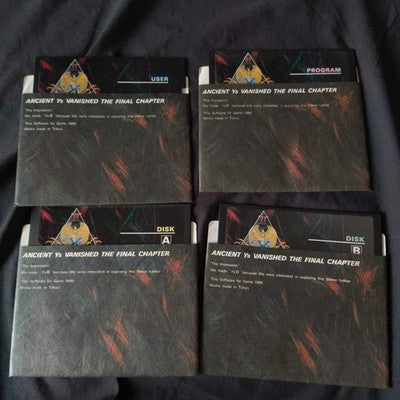 PC-8801 Ys2 Ancient Ys Vanished Game Disks, Manual, Box, Partly tested, Japan