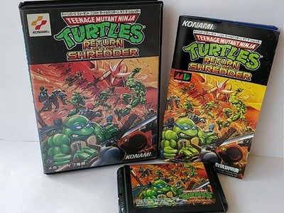 TMNT Return of the Shredder Sega Mega Drive Genesis Boxed Set Working Japan