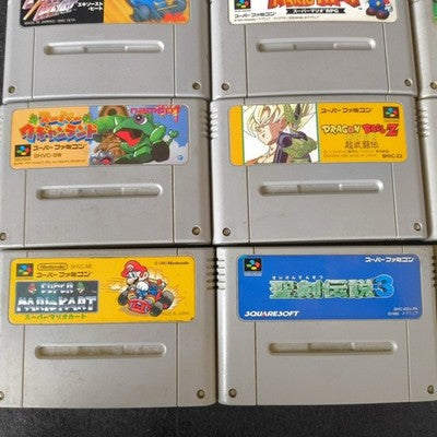 Super Famicom SFC Cartridge Bulk Lot of 16 Super Mario RPG Dragon Ball Z Japan