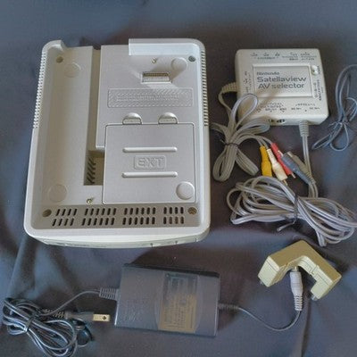 Nintendo Satellaview SFC BS-X Set with AV Selector Adapter Working Japan Import