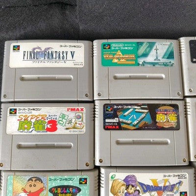 Super Famicom SFC Cartridge Bulk Lot of 16 Final Fantasy V Dragon Ball Z Japan