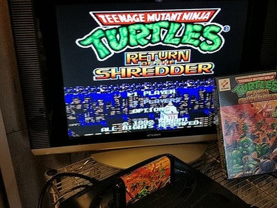 TMNT Return of the Shredder Sega Mega Drive Genesis Boxed Set Working Japan