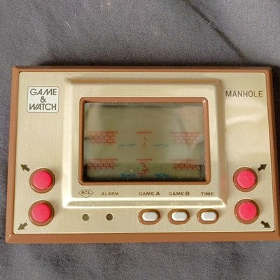 Nintendo Game and Watch Gold Manhole Boxed Complete Set Working Japan Import