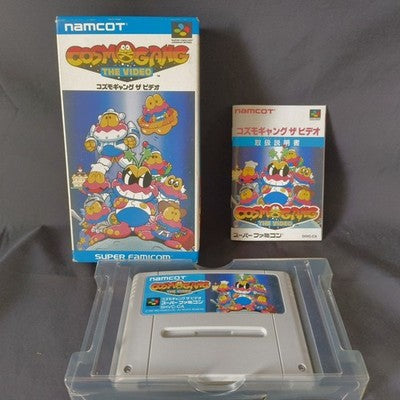 Cosmo Gang The Video Super Famicom Namcot Complete CIB Working Rare Import Japan