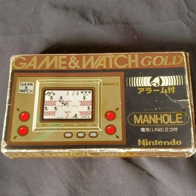 Nintendo Game and Watch Gold Manhole Boxed Complete Set Working Japan Import