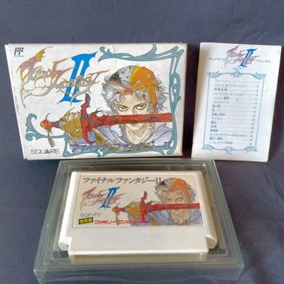 Square Final Fantasy II Famicom FC Cartridge Box Manual No Covers Set Japan