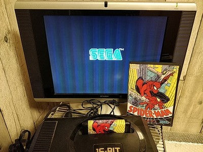 Spider Man Sega Mega Drive Genesis Cartridge Manual Boxed Set Japan Working