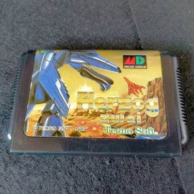 Tecno Soft Herzog Zwei Sega Mega Drive Complete Set Working Rare Japan Import