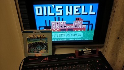Oil's Well MSX MSX2 Game Cartridge with Box and Manual Set Working Japan Import