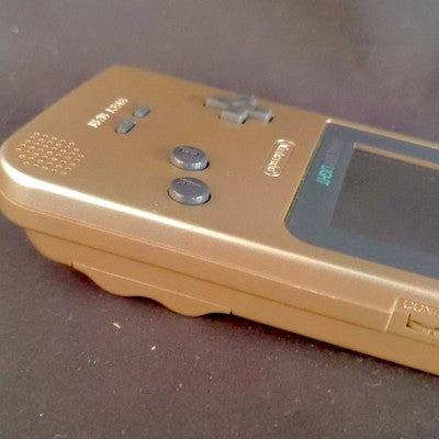Nintendo Game Boy Light Gold Console Puzzle Bobble GB Cartridge Working Japan