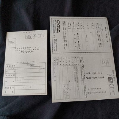 PC-8801 Vain Dream GLODIA Game Disks, Manual, Box, Partly tested, Japan