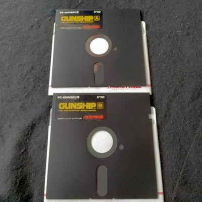 MicroProse Gunship Helicopter Simulation PC-8801SR Complete CIB Working Japan