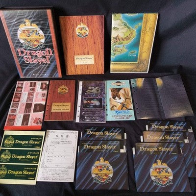 PC-8801 Dragon Slayer The Legend of Heroe Game Disks, Manual, Box, Partly tested