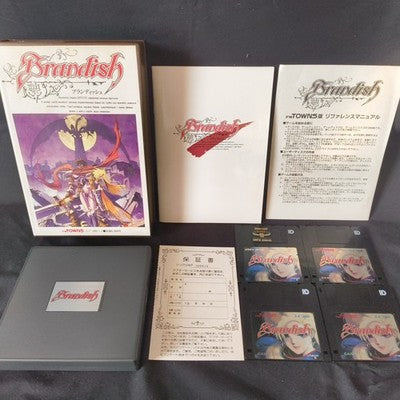 Brandish FM Towns Falcom Complete CIB 3.5 Floppy Disks Working Japan Rare Import