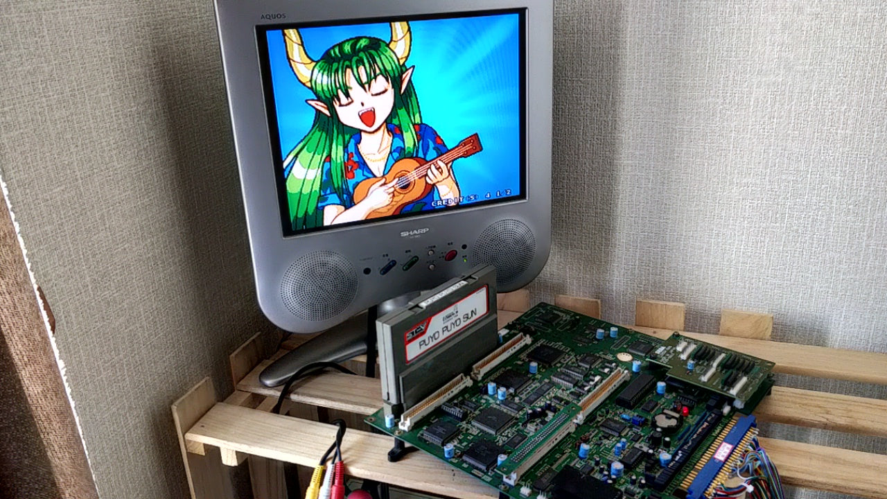 PUYO PUYO SUN SEGA ST-V STV Arcade Game cartridge and Instruction card-f0505-