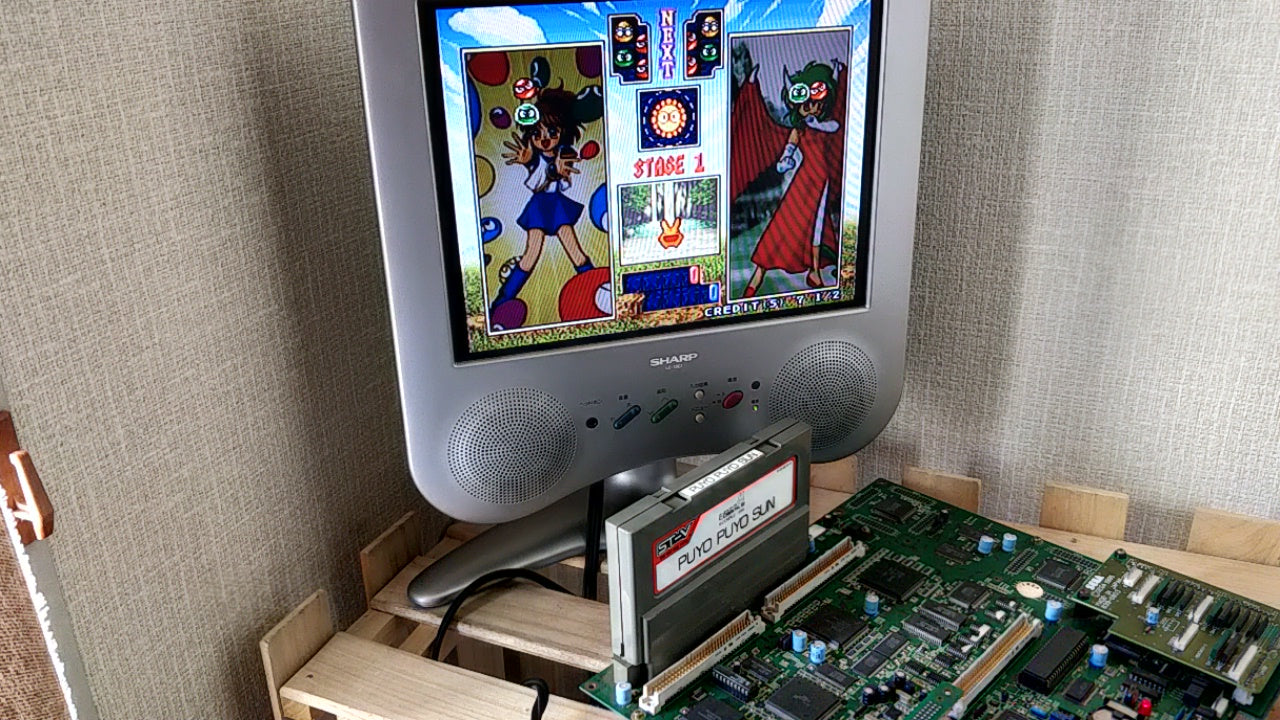PUYO PUYO SUN SEGA ST-V STV Arcade Game cartridge and Instruction card-f0505-