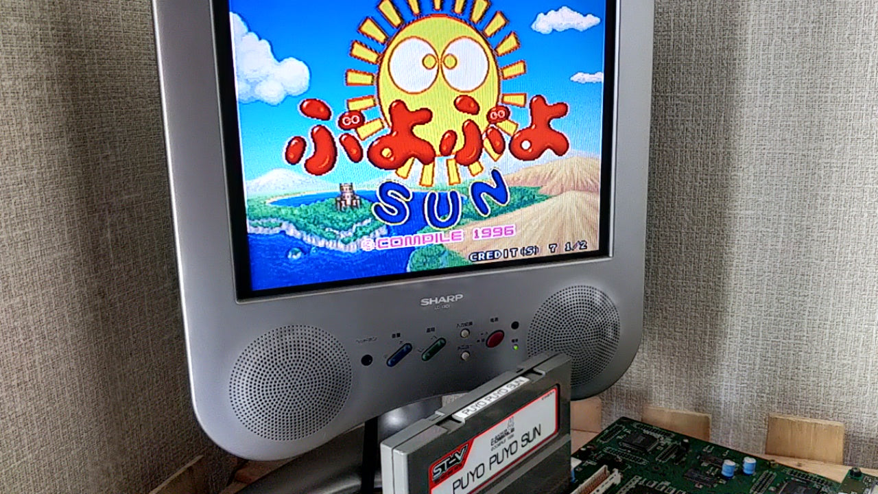 PUYO PUYO SUN SEGA ST-V STV Arcade Game cartridge and Instruction card-f0505-