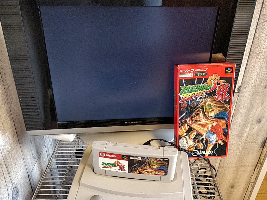 RUSHING BEAT SHURA (The Peace Keepers) Super Famicom SFC Cart, Manual, Box Japan