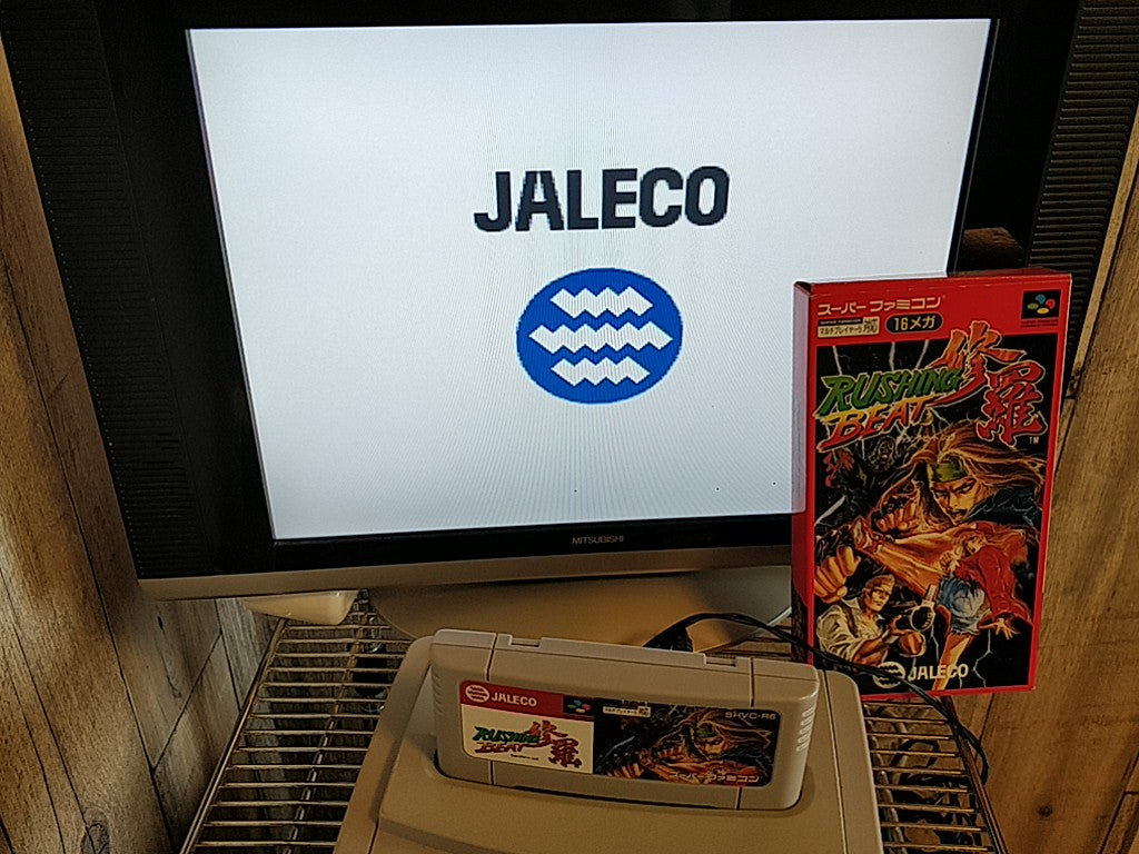 RUSHING BEAT SHURA (The Peace Keepers) Super Famicom SFC Cart, Manual, Box Japan