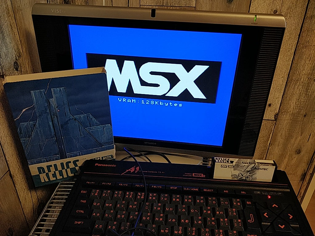 RELICS MSX MSX2 Game Cartridge, Manual, Flyer in Box set, Working-g0624-