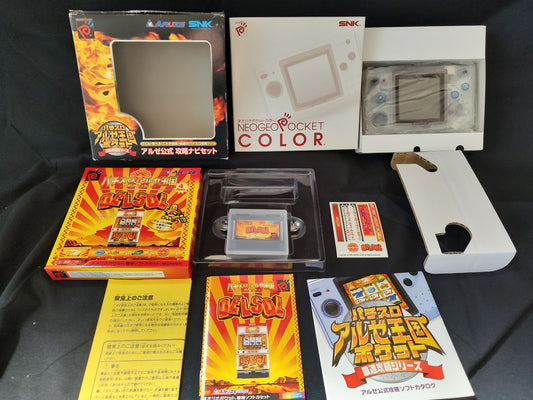 SNK NEOGEO POCKET Color White Console ARUZE, W/Manual Box set, Working-f0320-