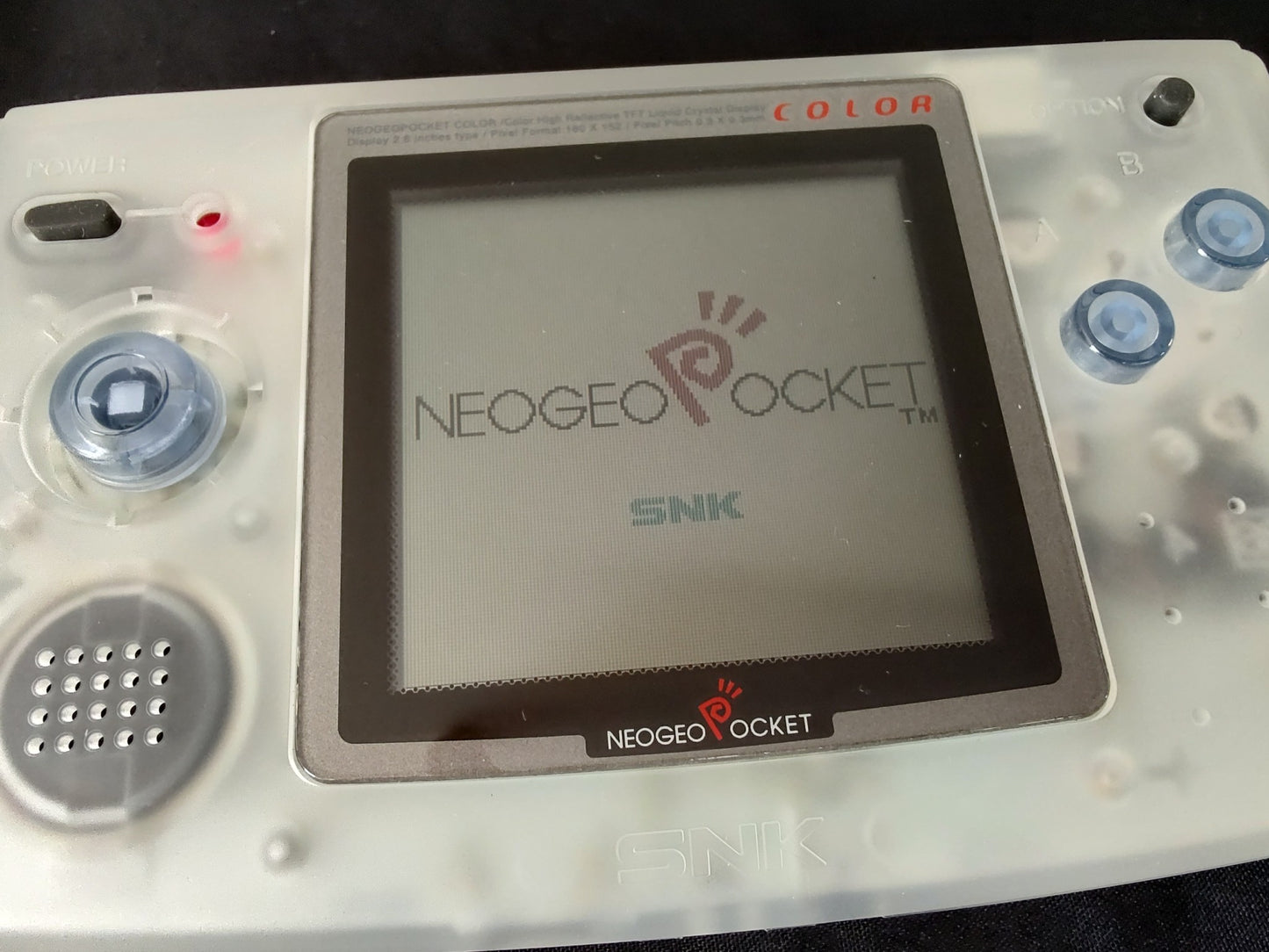 SNK NEOGEO POCKET Color White Console ARUZE, W/Manual Box set, Working-f0320-