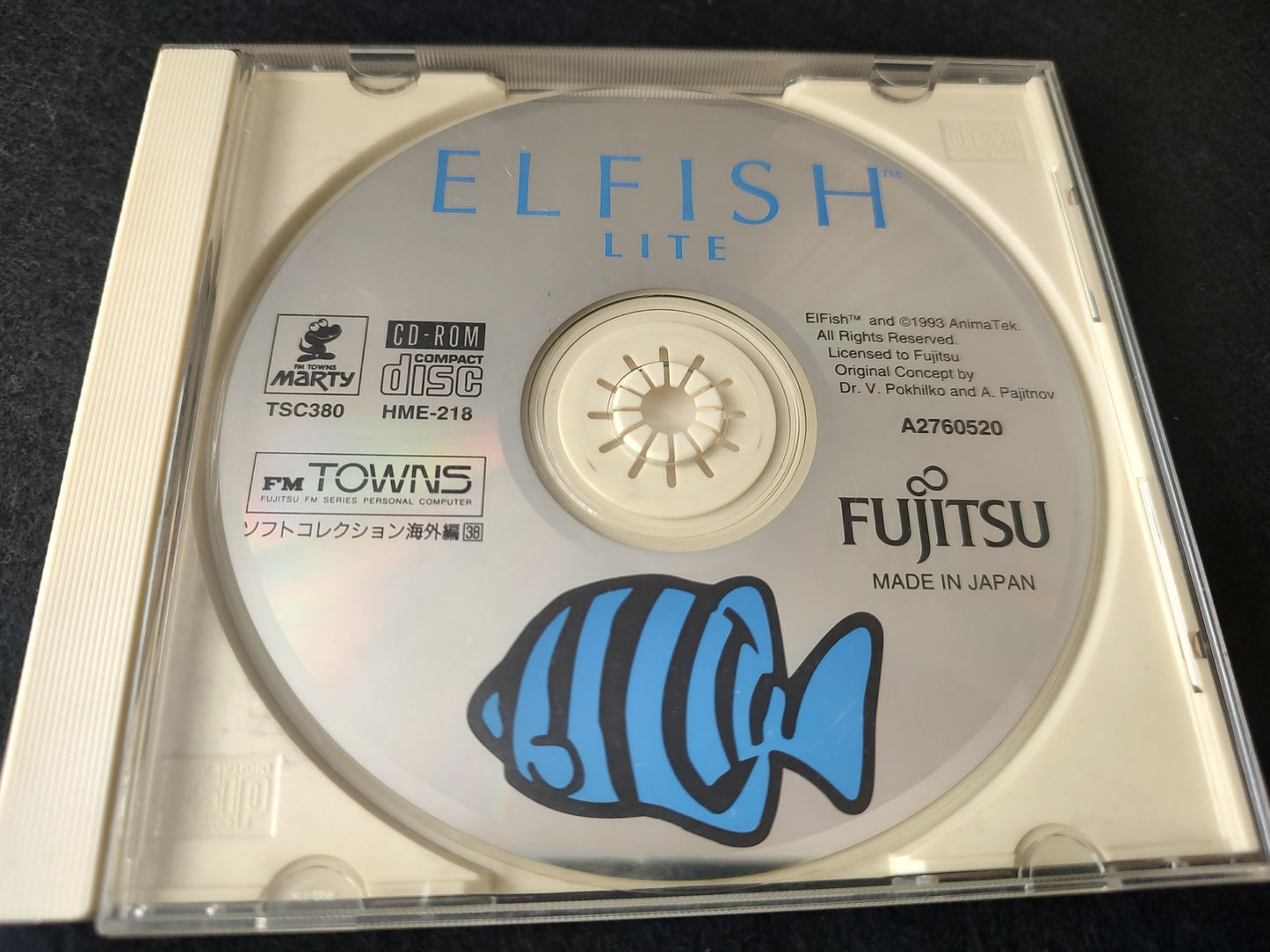 ELFISH Lite FM TOWNS AQUARIUM Game, W/Manual and Box set, tested-ef0504-2