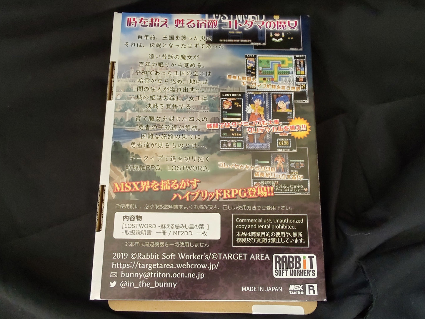 Revival Ver. Lost Word for MSX turboR PC game, Disk, Manual, Box, Working-f0714-