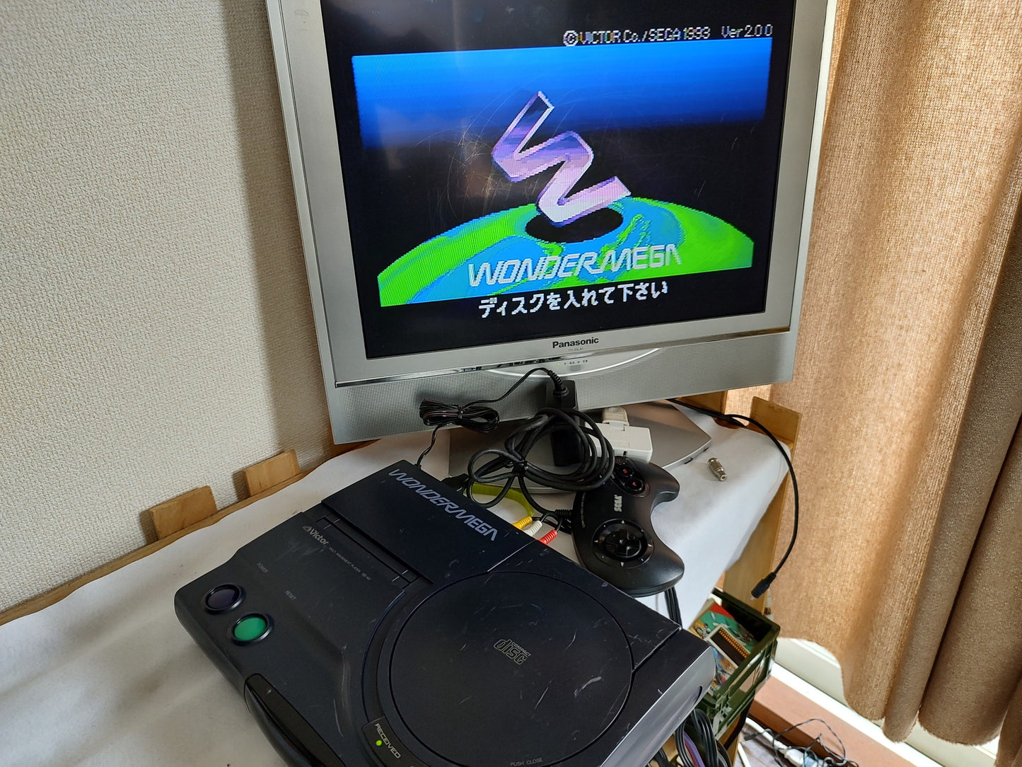 SEGA Victor Wonder MEGA RG-M2 Console,Pad,PSU and Games set tested MEGA CD-b529-