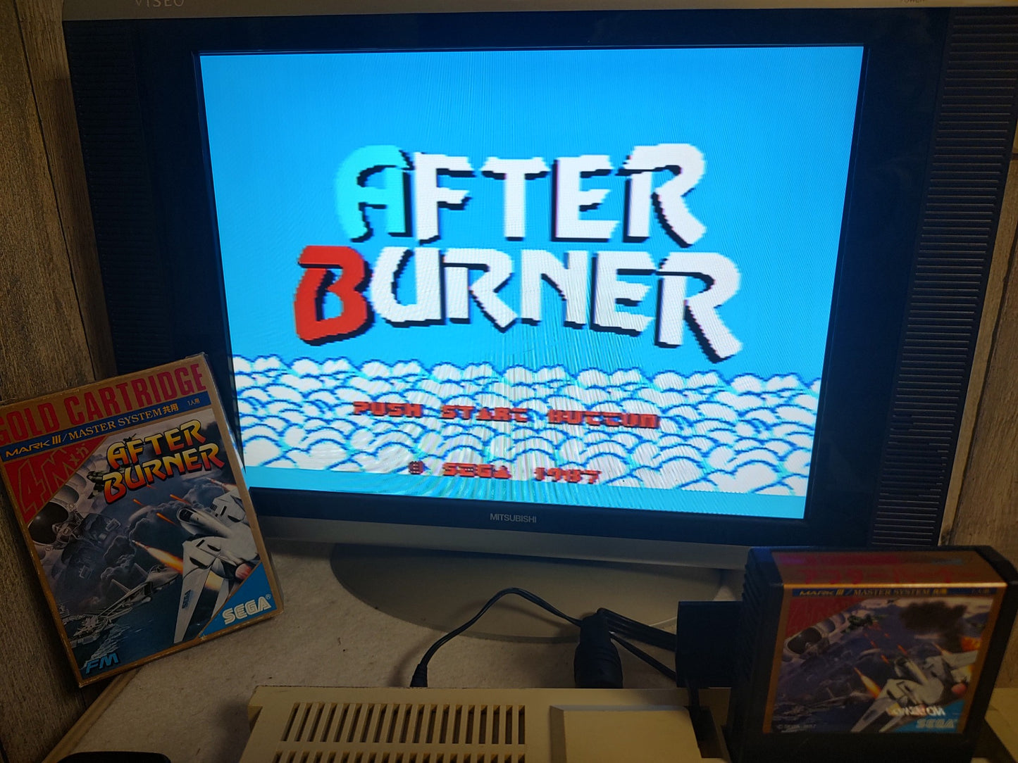 AFTER BURNER SEGA Master system MK-2000/Mark3 Cart and Box, Working-f1001-