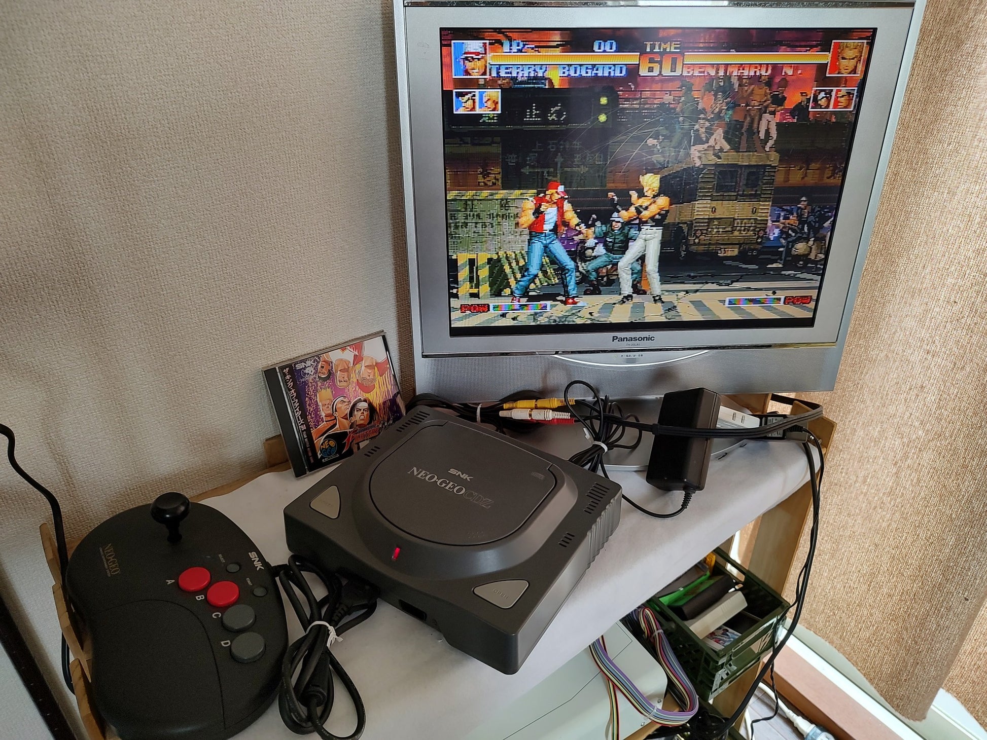 SNK NEO GEO CDZ NGCD Console System,w/Controller,AC Adapter,AV Cable,Game-f1014- - Hakushin Retro Game shop