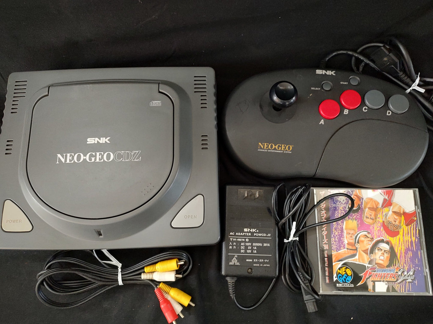 SNK NEO GEO CDZ NGCD Console System,w/Controller,AC Adapter,AV Cable,Game-f1014- - Hakushin Retro Game shop